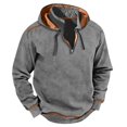 thumbnail image 1 of ASEIDFNSA Leisure Hoodie Pants Plus Winter Zip Up Sweatshirt for Men Hooded Plush Sweat Shirts Sweatershirt Top Winter Clothing Grey M, 1 of 5