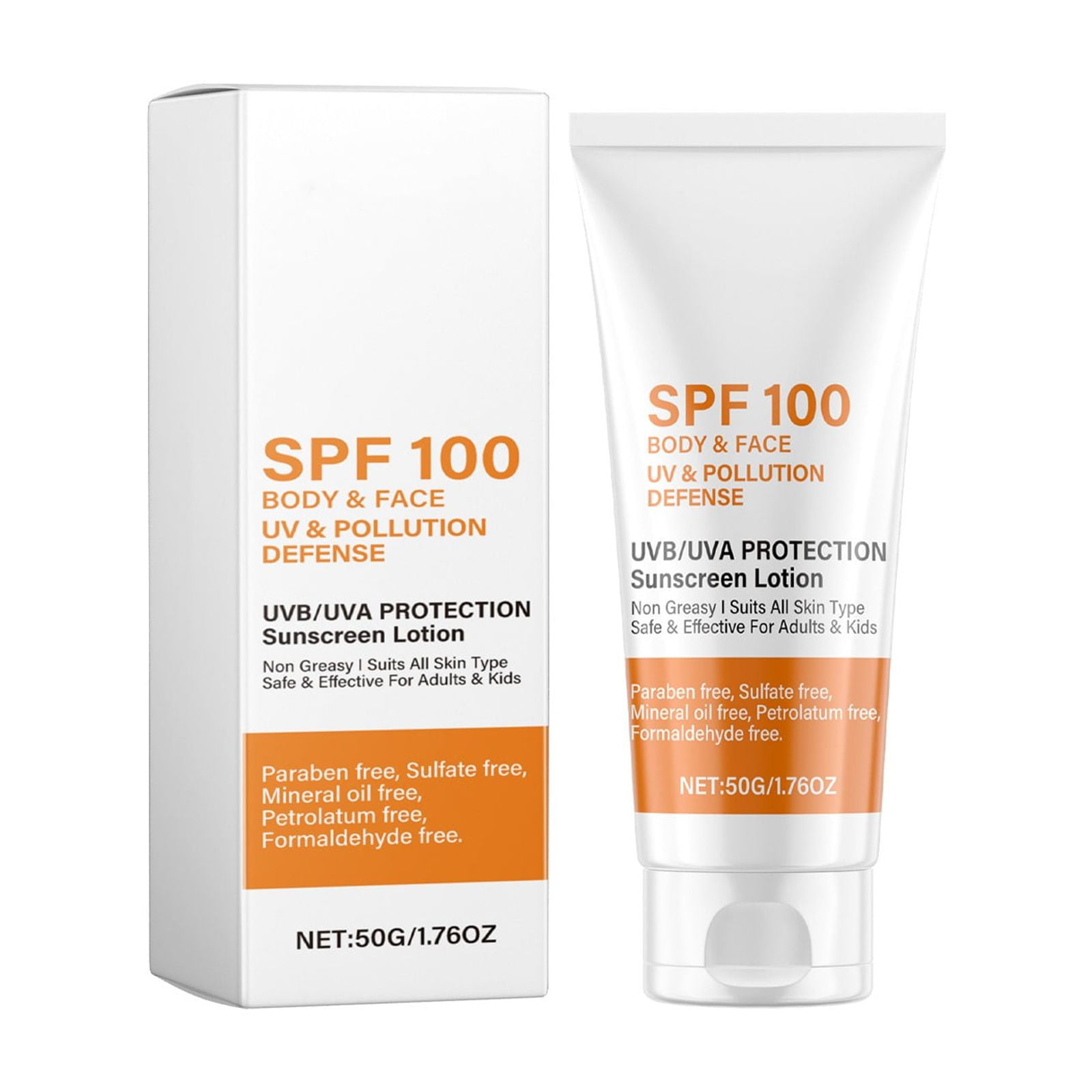 ASEIDFNSA SPF 100 Organic Body Lotion Sweat Proof Waterproof Skin Care Moisturizer Long Lasting Hydrating Refresh Gel No White Residue Non-irritant Gentle Makeup 50g 1.76oz