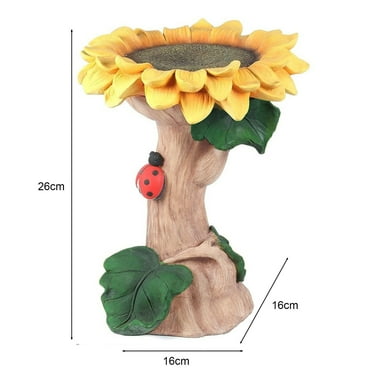 ASEIDFNSA Sunflower Standing Bird Feeder Outdoor Exquisite Flower Bird Bath Garden Decor Stake Wild Bird Watcher Gifts for Bird Lovers