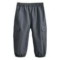 thumbnail image 1 of ASEIDFNSA Toddler Boys Cargo Jogger Pants with Elastic Waist Side Pockets Cuffed Leg Size 4-5 Years, 1 of 2