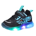 thumbnail image 1 of ASEIDFNSA Toddler Boys LED Flashing Sneaker Slip-On Breathable Athletic Walking Shoes Blue 12.5, 1 of 3