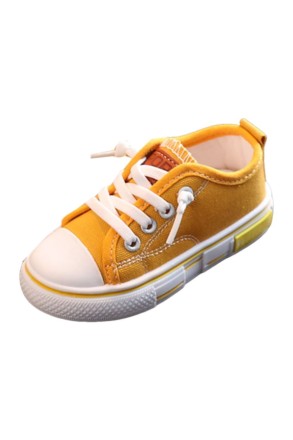 Toddler Shoes Boys Girls Non Slip Breathable Flat Casual Sneakers for Outdoors Yellow 5.5