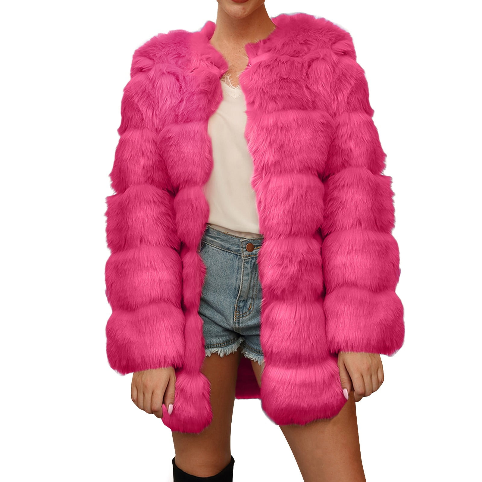 Wet look hot sale fur coat