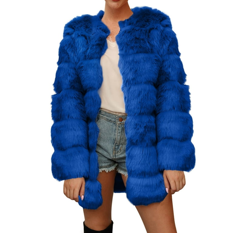 Warm top fluffy jackets