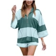 thumbnail image 1 of ASEIDFNSA Women Half Sleeve Pullover and Shorts Set Color Block Casual Summer Outfit Lounge Wear, 1 of 4