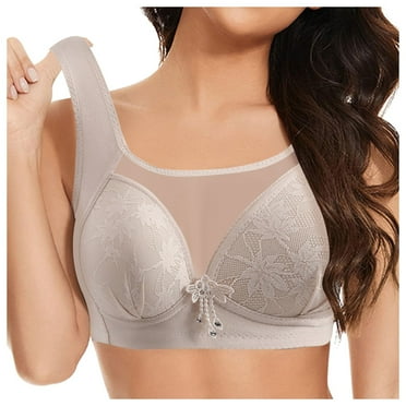 OJSFQUFP Women's Wireless Bra New Large Jacquard Thin Cup Comfort Seamless Bra Soft Smoothing Fabrics & Breathable Cups Gift for Mom Light Purple 36