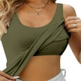 thumbnail image 1 of ASEIDFNSA Womens Built in Bra Tank Top Padded Crew Neck Sleeveless Workout Camisole Summer Clothes, 1 of 4