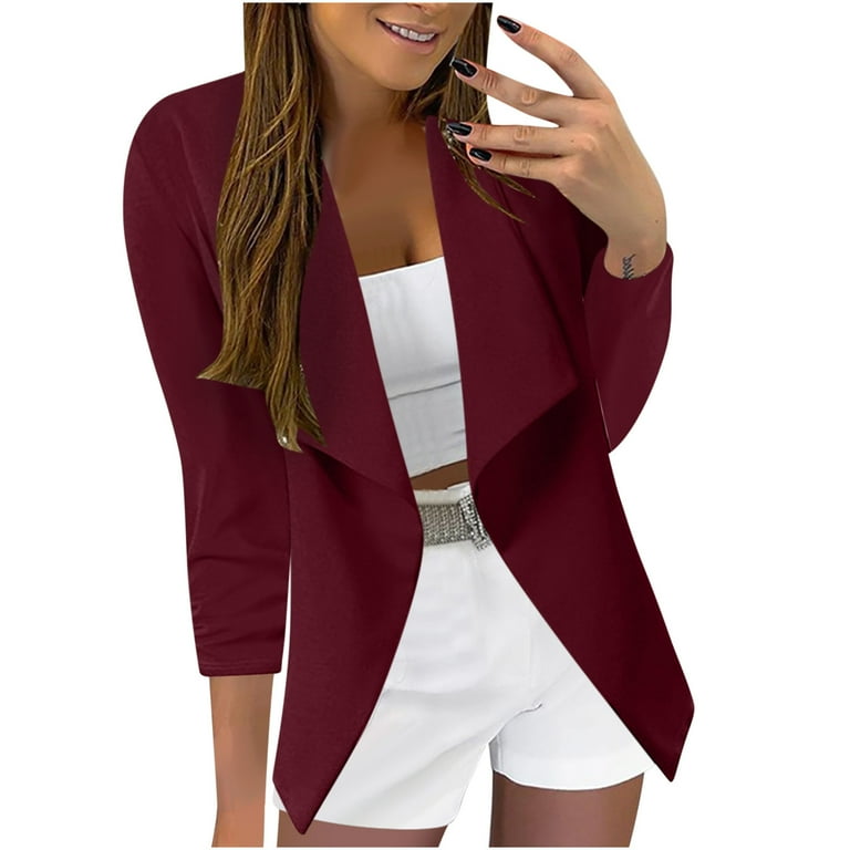 Burgundy dress jacket best sale womens
