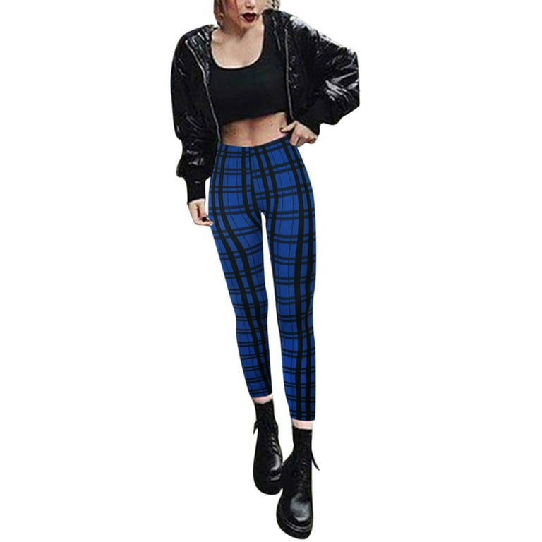 ASEIDFNSA Womens Leggings Clearance Sale Business Dress for Women Office  Women Elastic Jeans Leggings Thermal Plaid Print Imitation Denim Leggings