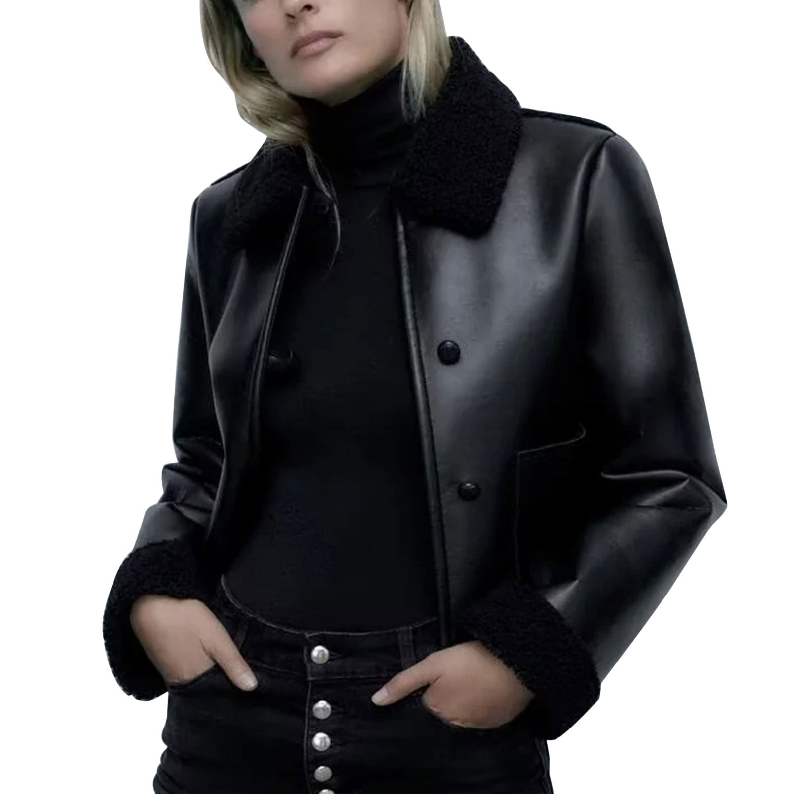 ASEIDFNSA Womens Plus Size Jackets Big Coats for Women Custom Leather