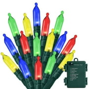 ASENEK Christmas Light, 33FT 100 LED Battery Operated String Lights with Auto Timer & 8 Modes, Multi-color