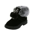 thumbnail image 1 of ASFGIMUJ Baby Girl Dress Shoes Size 18 Months-24 Months Warm Soft Princess Fashion Hairball Cotton Boots Snow Boots Snow Girls Sneakers, 1 of 3