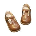thumbnail image 1 of ASFGIMUJ Baby Girl Shoes Size 5 Years-5.5 Years Small Leather Retro Style Hollowed Out Soft Soled Casual Gommino Toddler Sneakers, 1 of 3