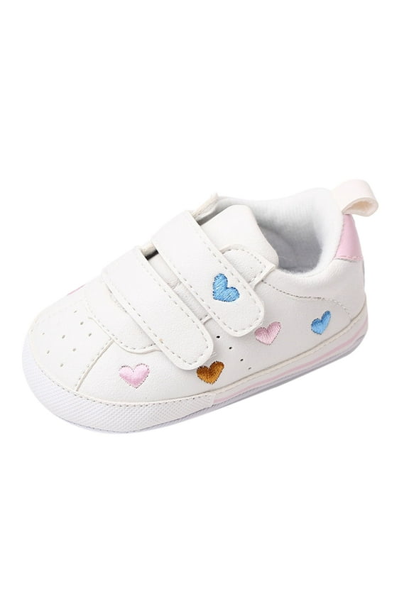 Baby Girl Shoes Size 6 Months-12 Months Spring Summer Sports Flat Bottom Light Double Strap Hook Loop Comfortable Girls Sneakers