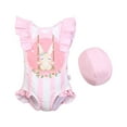 thumbnail image 1 of ASFGIMUJ Baby Girl Swimsuit One Piece Cartoon Rabbit Sleeveless Small And Large Rash Guard Swimwear Kids Bathing Suits,Size 7 Years-8 Years A, 1 of 9