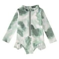 thumbnail image 1 of ASFGIMUJ Baby Girl's Long Sleeve Rashguard Summer Ruffles, One-Piece Swimsuit, 12-18 Months, 1 of 4