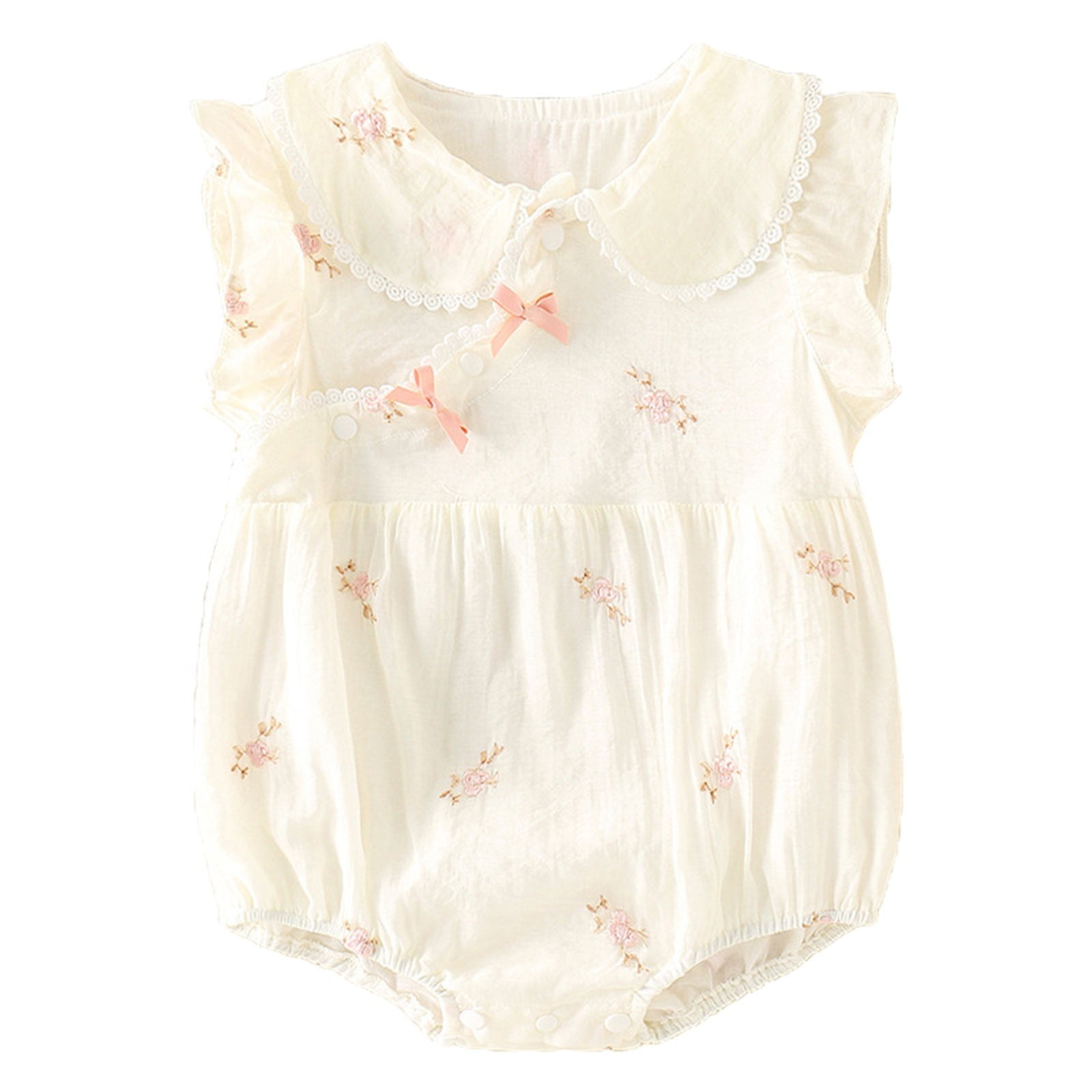 ASFGIMUJ Baby Rompers Girl Romper Fly Sleeve Floral Triangle Crawl Suit ...
