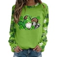 thumbnail image 1 of ASFGIMUJ Blouse For Women Suitable St Pa Day T Shirts Crewneck Green Sweatshirt Raglan Sleeve Shirt Pullover Tops Loose Fashion Dressy Tops,Size M, 1 of 5