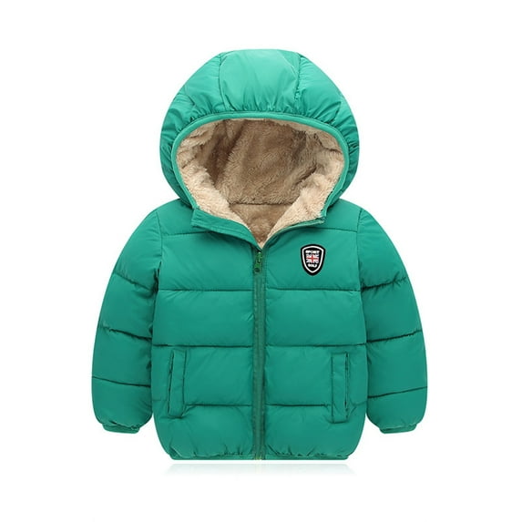 ASFGIMUJ Boys Girls Winter Thick Jacket Warm Lining Zipper Hooded Windproof Coat Outwear