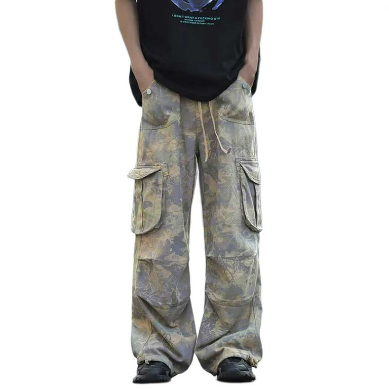 ASFGIMUJ Cargo Pants Men Casual Personality Loose Camouflage ASFGIMUJ Cargo Pants Men Casual Personality Loose Camouflage