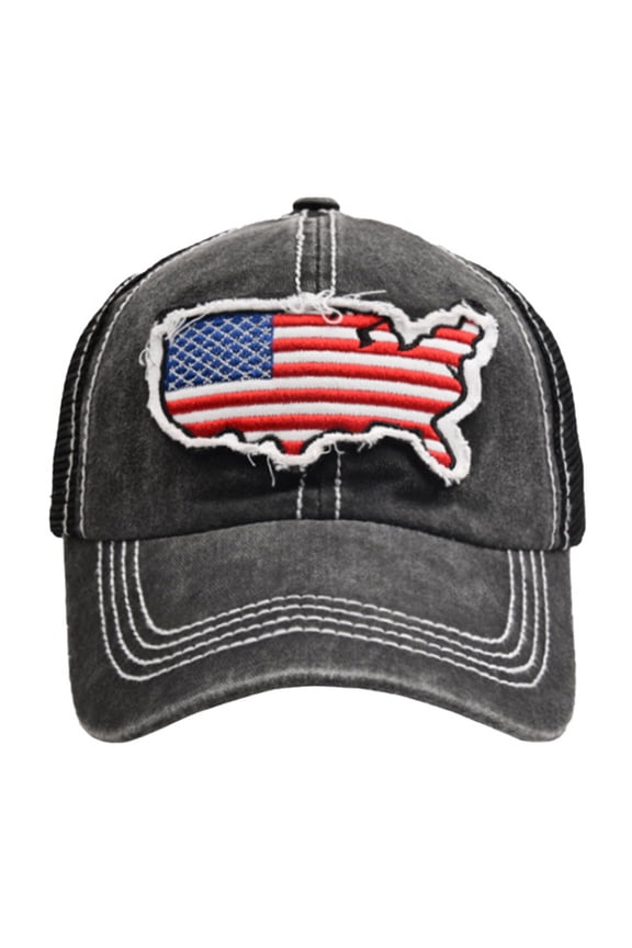Casual Fashion Spplique Embroidery Flag Net Hat Outdoor Sports Sun Baseball Cap Cap