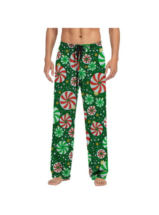 DALIO Mens Christmas Holiday Santa Pajama Pants with Pockets