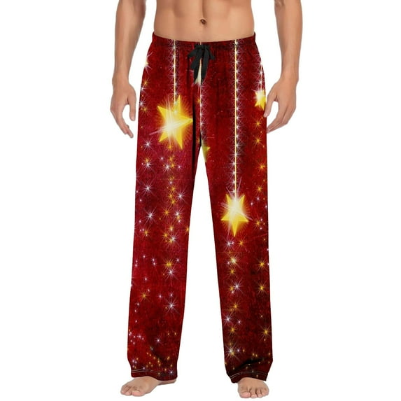 ASFGIMUJ Christmas Mens Casual Pants Pajama Pants With Drawstring And Pockets Christmas Gift