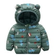 thumbnail image 1 of ASFGIMUJ Girls Jackets Baby Boy Girl Winter Cartoon Windproof Coat Hooded Warm Outerwear Jacket Baby Winter Coat Green 18 Months-24 Months, 1 of 3