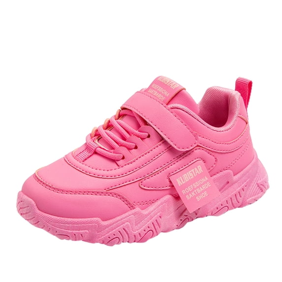 ASFGIMUJ Baby Girl Shoes Size 3.5 Years-4 Years Fashion All Seasons Sports Flat Sole Thick Sole Non Light Lace Up Hook Loop Solid Color Comfortable Casual Girls Sneakers