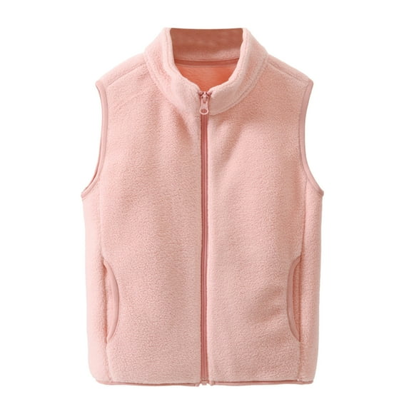 ASFGIMUJ Jackets For Girls Boy Girl Vest Warm Fall Coat Winter Sleeveless Solid Color Autumn Clothes Girls Winter Coats Pink 11 Years-12 Years