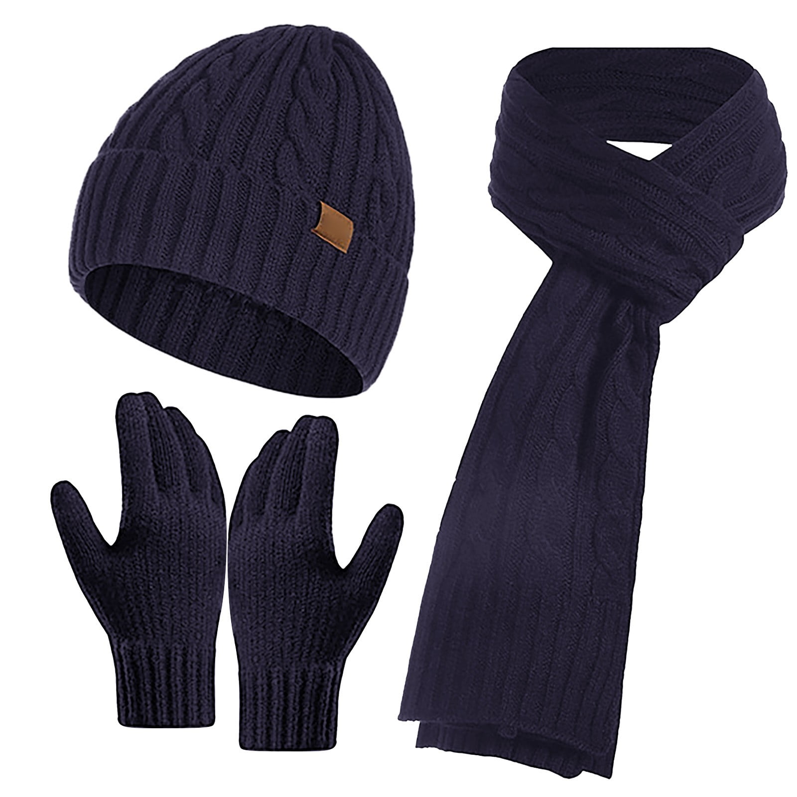 Three-Piece Woolen Hat, Scarf And Gloves main image 0