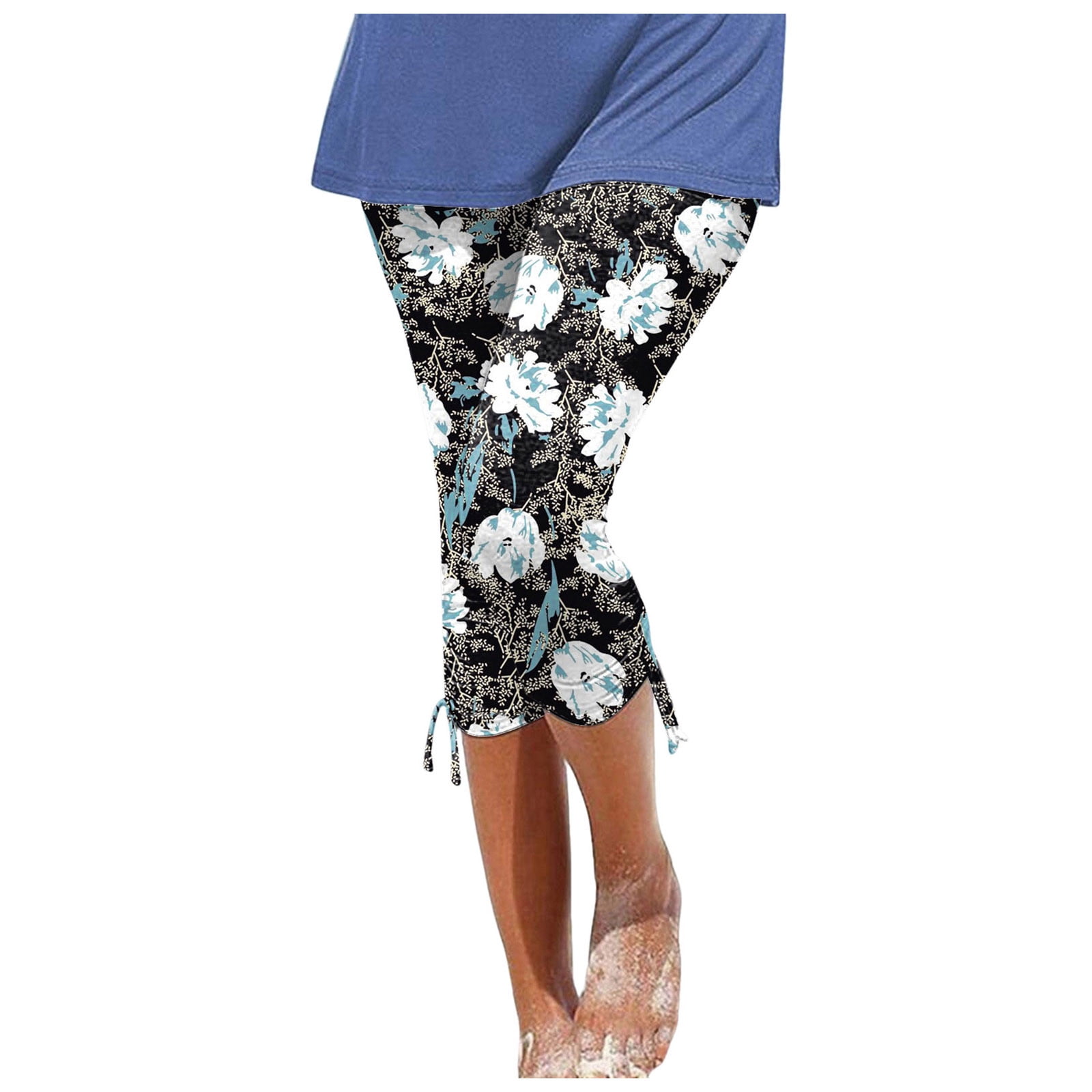 ASFGIMUJ Leggings For Women Tummy Control Cropped Pants Stretch Knee