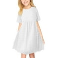 thumbnail image 1 of ASFGIMUJ Little Girl Dresses Dot Dress Short Sleeve Pleated A Line Elastic Waist Cute Dresses For Teen Girls,Size 7 Years—8 Years, 1 of 4