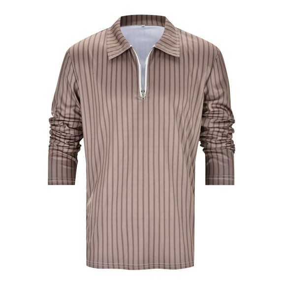 ASFGIMUJ Men's Long Sleeve Shirts Casual Slim Fit Zipper SolidT Shirts Tops Blouses