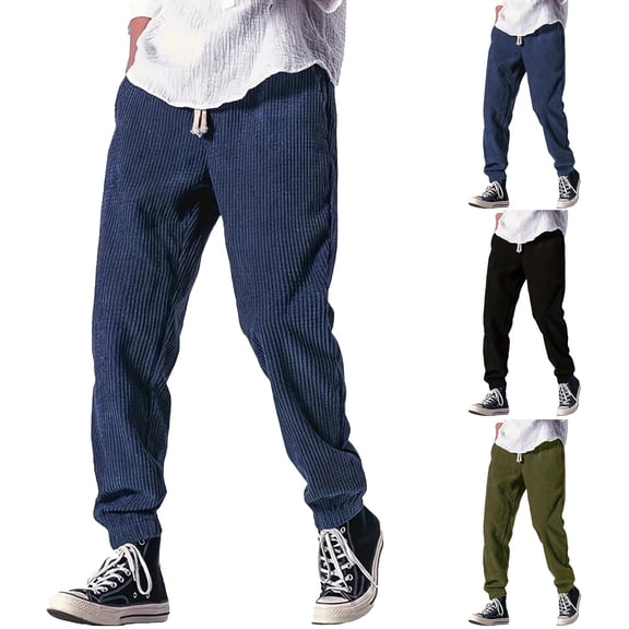 ASFGIMUJ Men's Waffle Knit Sweatpants Thick Warm Winter Thermal Joggers Drawstring Waist Athletic Running Pants Casual Loose Fit Trousers Heavyweight Loungewear