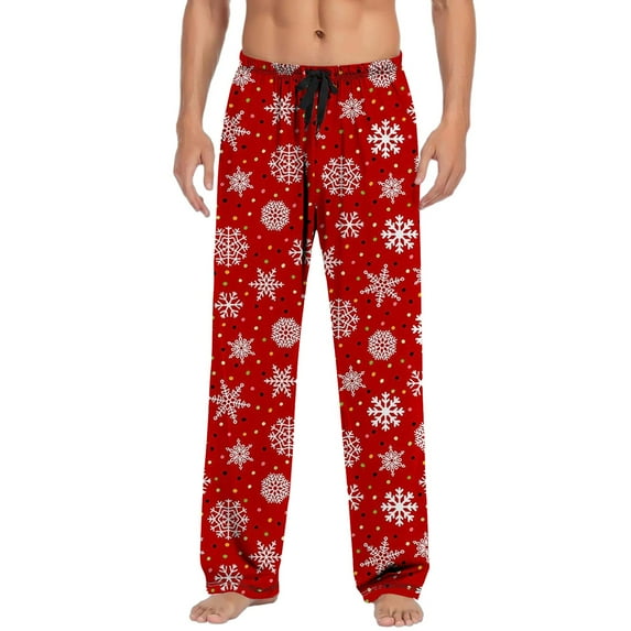 ASFGIMUJ Mens Christmas Pajama Pants Sleepwear Lounge Pajama Bottoms Christmas Casual Pants With Drawstring And Pockets