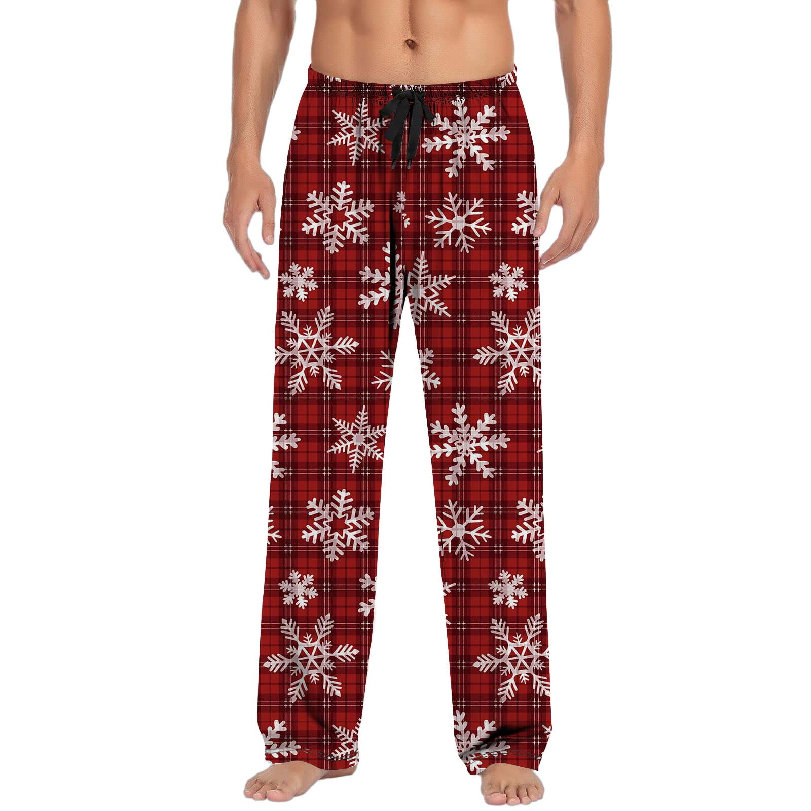 ASFGIMUJ Mens Christmas Pajama Pants With Drawstring And Pockets Mens Christmas Pajama Pants