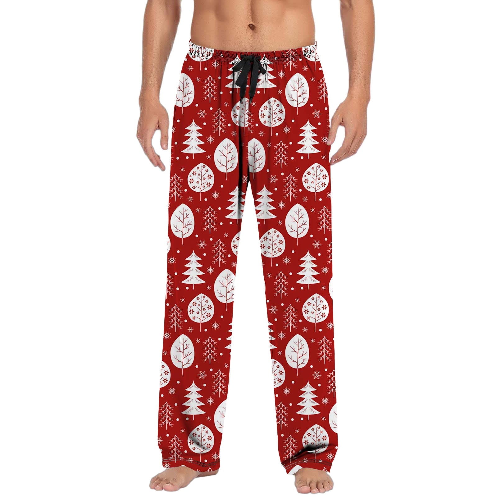 ASFGIMUJ Mens Christmas Pajama Pants With Drawstring And Pockets ...