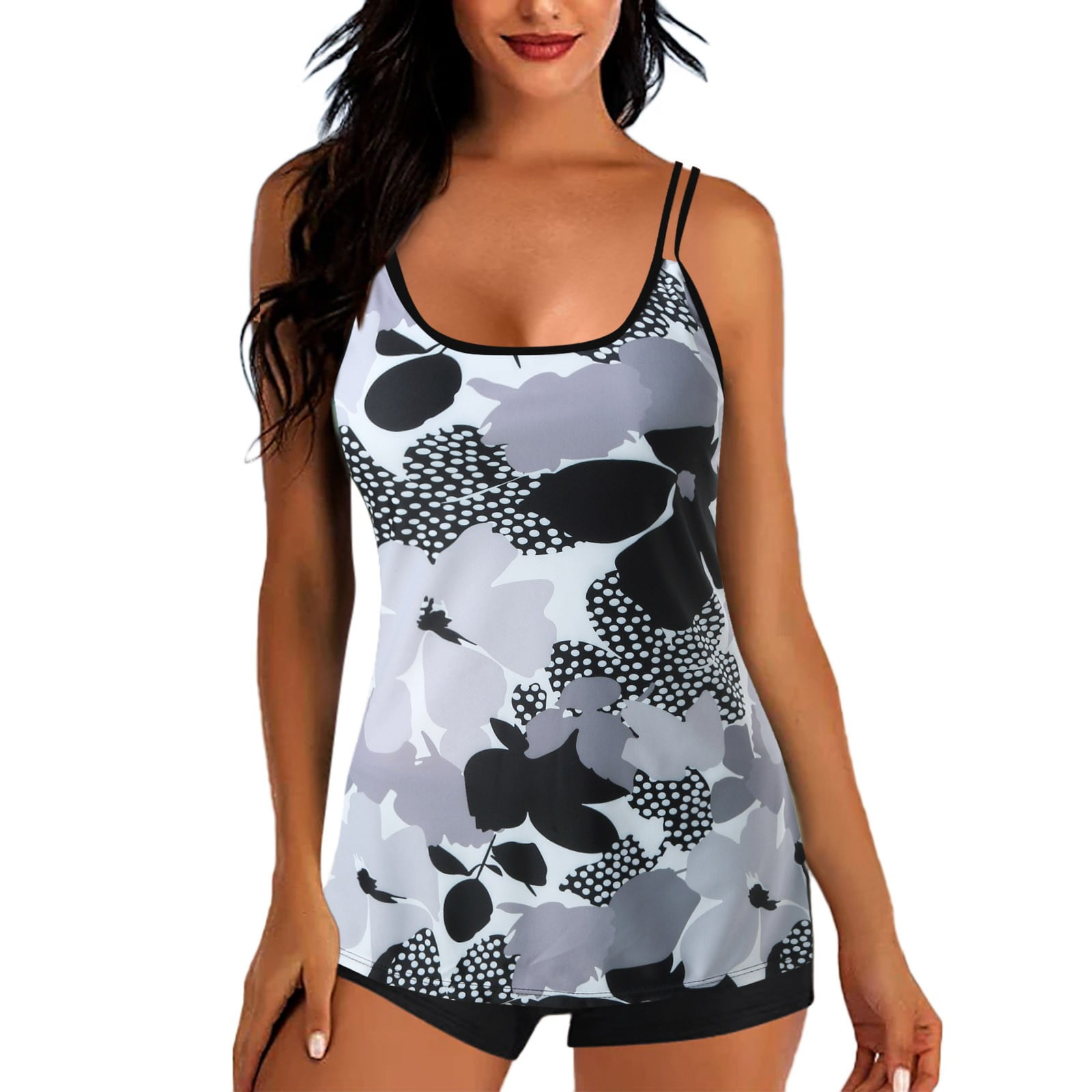 ASFGIMUJ Plus Size Swimsuits For Women Two Piece Bathing Suits Long Torso Tank Tops With