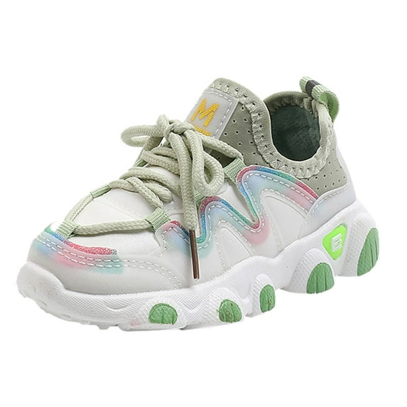 ASFGIMUJ Shoes For Girls Size 3 Years-4 Years Winter Warm Lace Up Soft Leather Sneakers For Girls