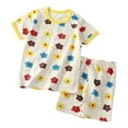thumbnail image 1 of ASFGIMUJ Summer New Children's Cute Cartoon Pattern Short Sleeved T Shirt + Shorts Casual Two Piece Set,Size 18 Months-24 Months, 1 of 9