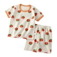 thumbnail image 1 of ASFGIMUJ Summer New Children's Cute Cartoon Pattern Short Sleeved T Shirt + Shorts Casual Two Piece Set,Size 5 Years-6 Years, 1 of 9