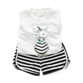 thumbnail image 1 of ASFGIMUJ Summer Toddler Boy Two Piece Clothing Suit Sleeveless Cute Cartoon Pattern T Shirt + Shorts Outfit 18 Months-24 Months, 1 of 4