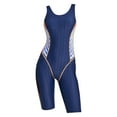thumbnail image 1 of ASFGIMUJ Swimsuit Women's Waterproof With Chest Pad Sport Knee Length Racing Conservative Swimsuit Swimwear, 1 of 3