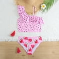thumbnail image 1 of ASFGIMUJ Swimsuits For Girls Teens Printed Off Shoulder Bikini High Waist Split Summer Beach Toddler Bathing Suit Girl,2 Piece,Size 8-9, 1 of 3