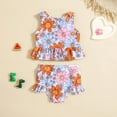 thumbnail image 1 of ASFGIMUJ Swimsuits For Girls Teens Summer Cartoon Flower Printed Ruffles Swimwear Bikini Girls Bathing Suit,2 Piece,Size 4-5Y, 1 of 6
