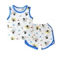 thumbnail image 1 of ASFGIMUJ Toddler Baby Boy Girl Summer Clothes Sleeveless Top And Shorts Set 2 Piece Outfit Sleepwear Cute Set 5 Years-6 Years, 1 of 4