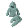 thumbnail image 1 of ASFGIMUJ Toddler Boys Girls Long Sleeve Cartoon Bear Hooded T Shirt Pullover Tops Pants Outfits,Size 12 Months-18 Months, 1 of 7