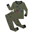 thumbnail image 1 of ASFGIMUJ Toddler Boys Homewear Long Sleeve Boys Pajamas Dinosaur Print Autumn And Winter Warm Pajamas,Size 4 Years-5 Years, 1 of 8
