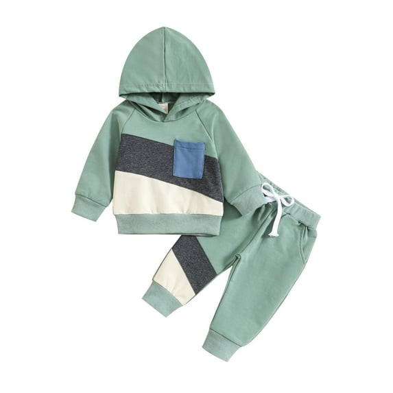 ASFGIMUJ Toddler Boys Long Sleeve Hoodie Tops And Pants Kids Two Pieces Set Set Outfits Kids Clothes,Size 6 Months-12 Months